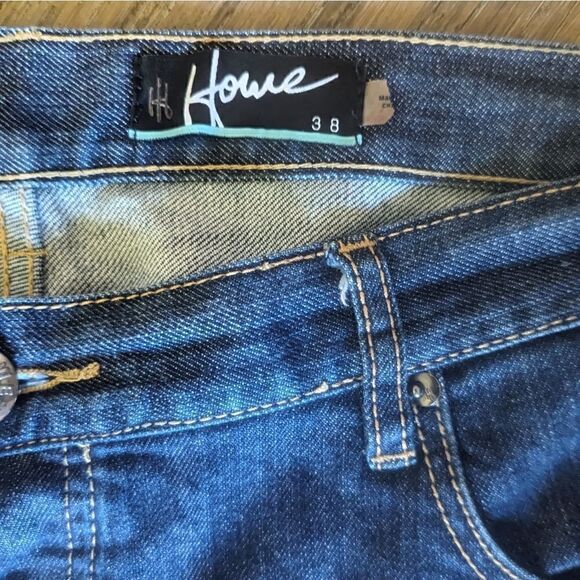 Howe Mens Vintage Button Fly Dark Wash Denim Blue Jeans Size 38 - Picture 5 of 6
